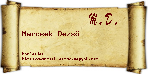 Marcsek Dezső névjegykártya