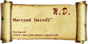 Marcsek Dezső névjegykártya