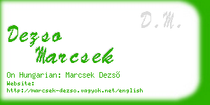 dezso marcsek business card